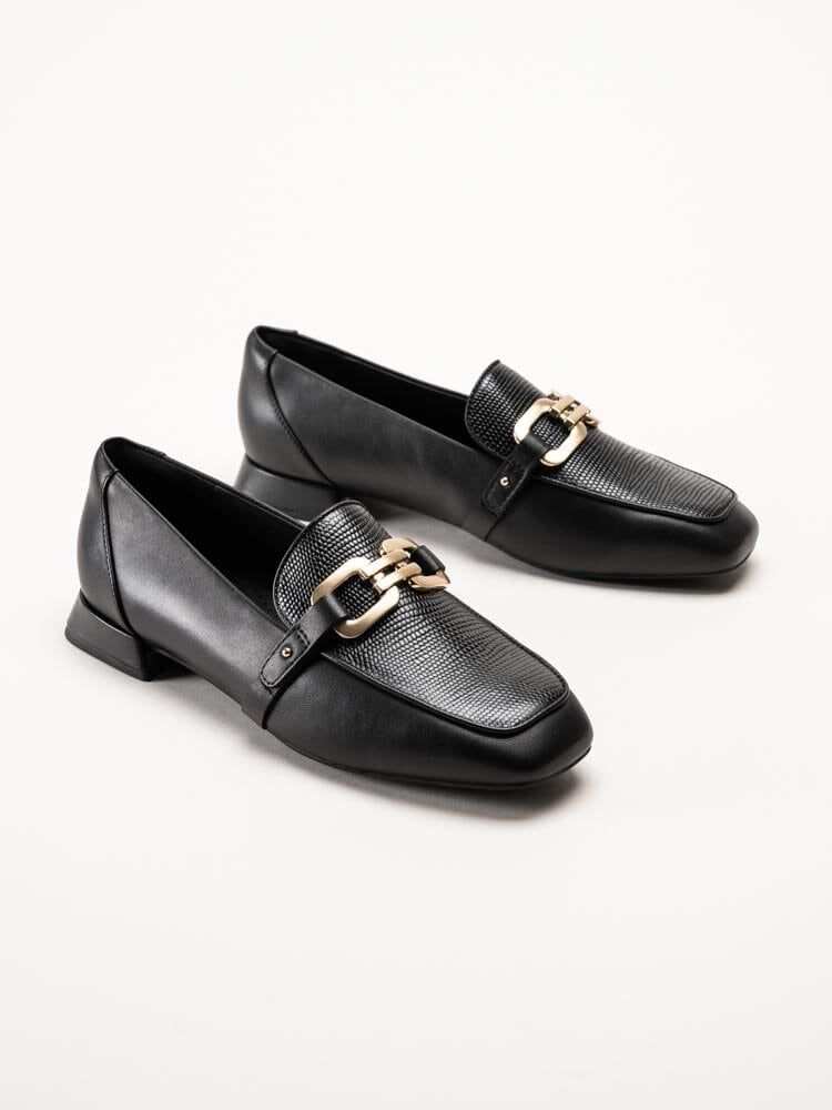 Clarks - Ubree15 Lily D - Svarta loafers i skinn med länkdekor