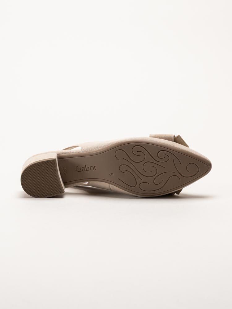Gabor - Beige slingback pumps i mocka