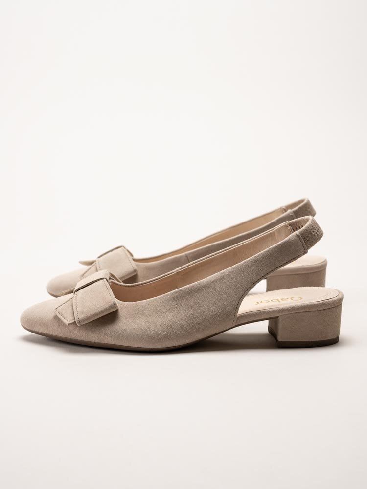 Gabor - Beige slingback pumps i mocka