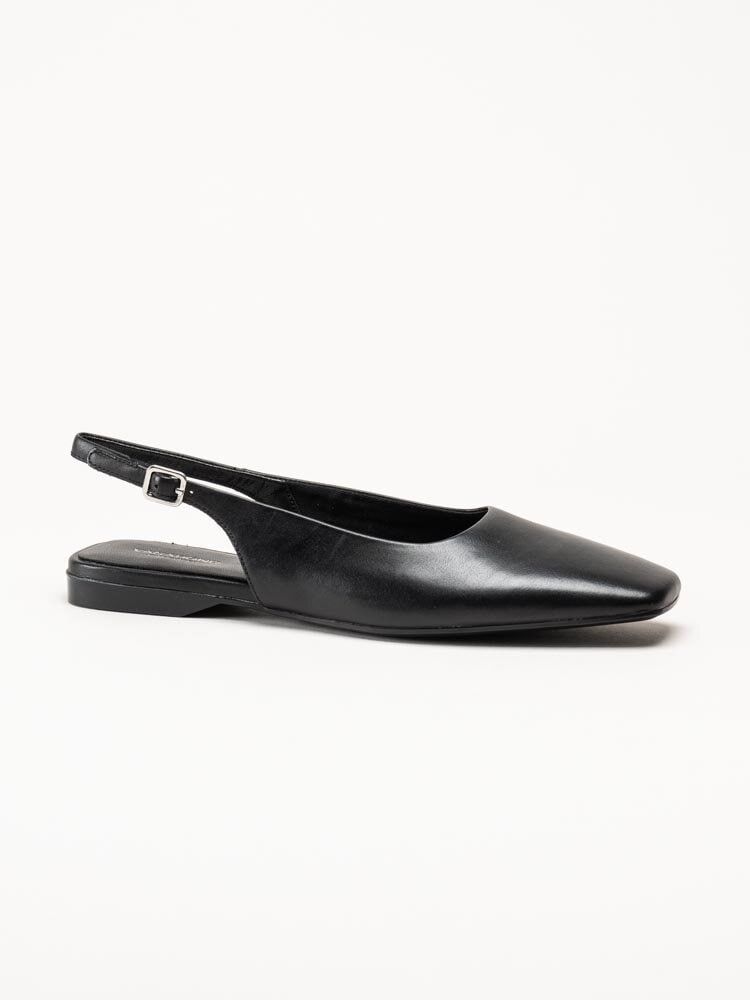 Delia - Svarta slingbacks i skinn