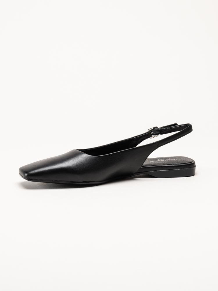 Delia - Svarta slingbacks i skinn