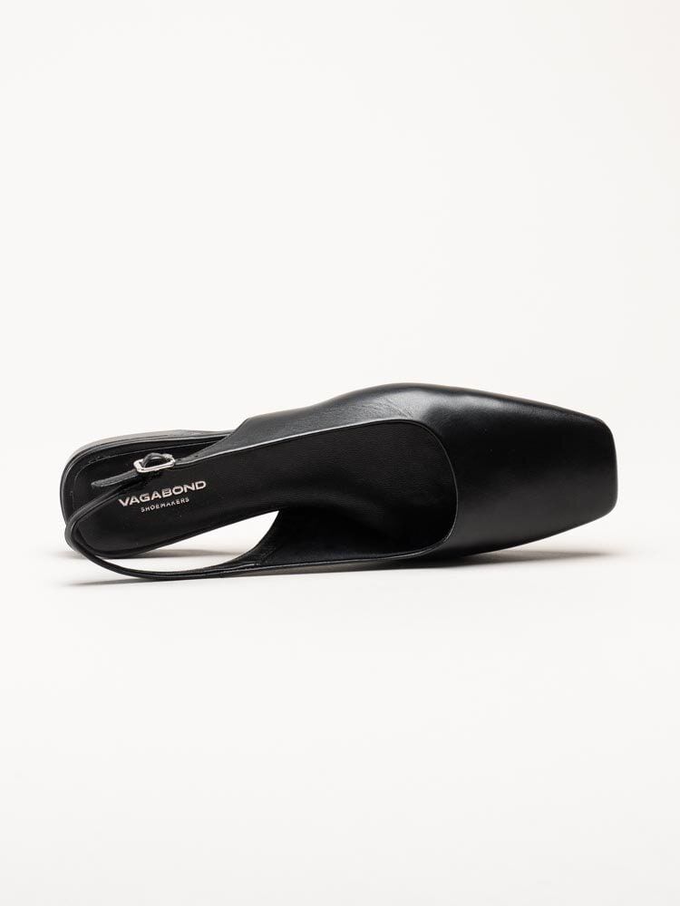 Delia - Svarta slingbacks i skinn