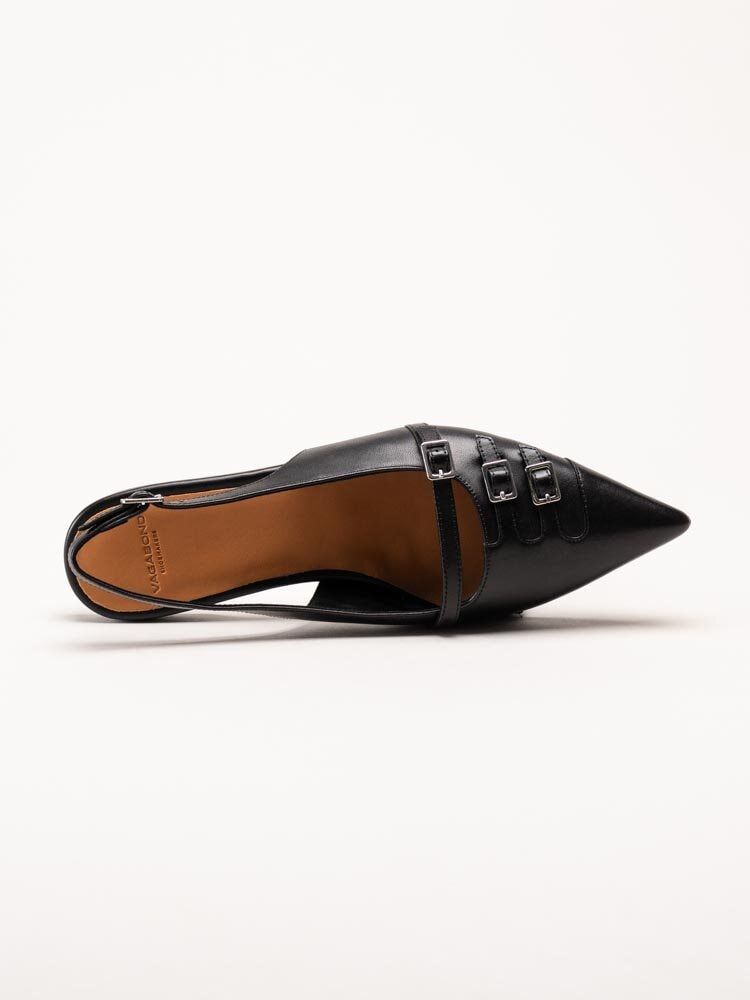 Vagabond - Hermine - Svarta slingback pumps i skinn