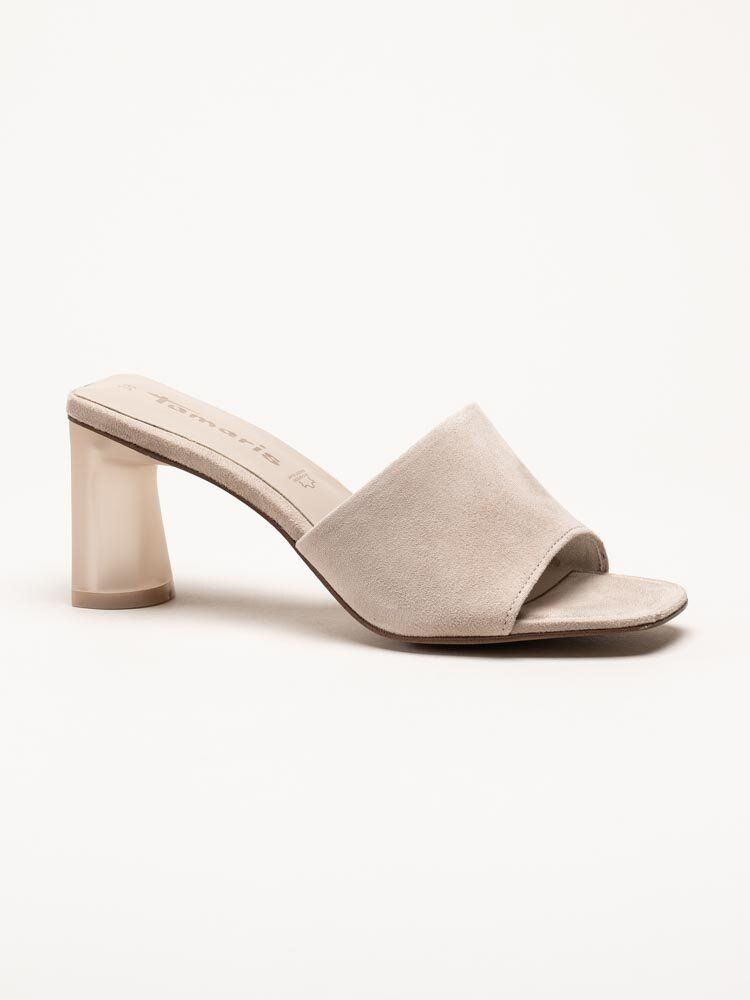 Tamaris - Beige slip in sandaletter i mocka