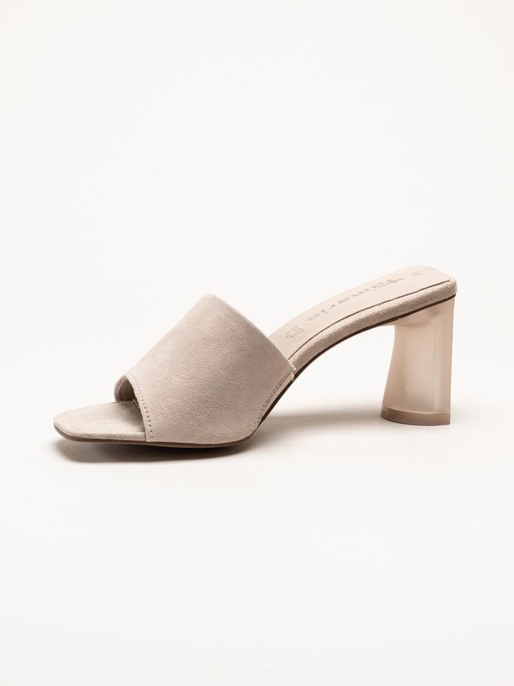 Tamaris - Beige slip in sandaletter i mocka