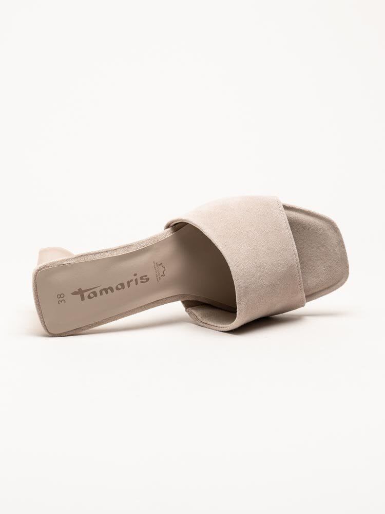 Tamaris - Beige slip in sandaletter i mocka