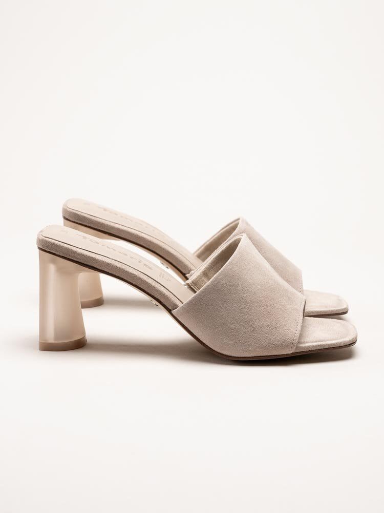 Tamaris - Beige slip in sandaletter i mocka