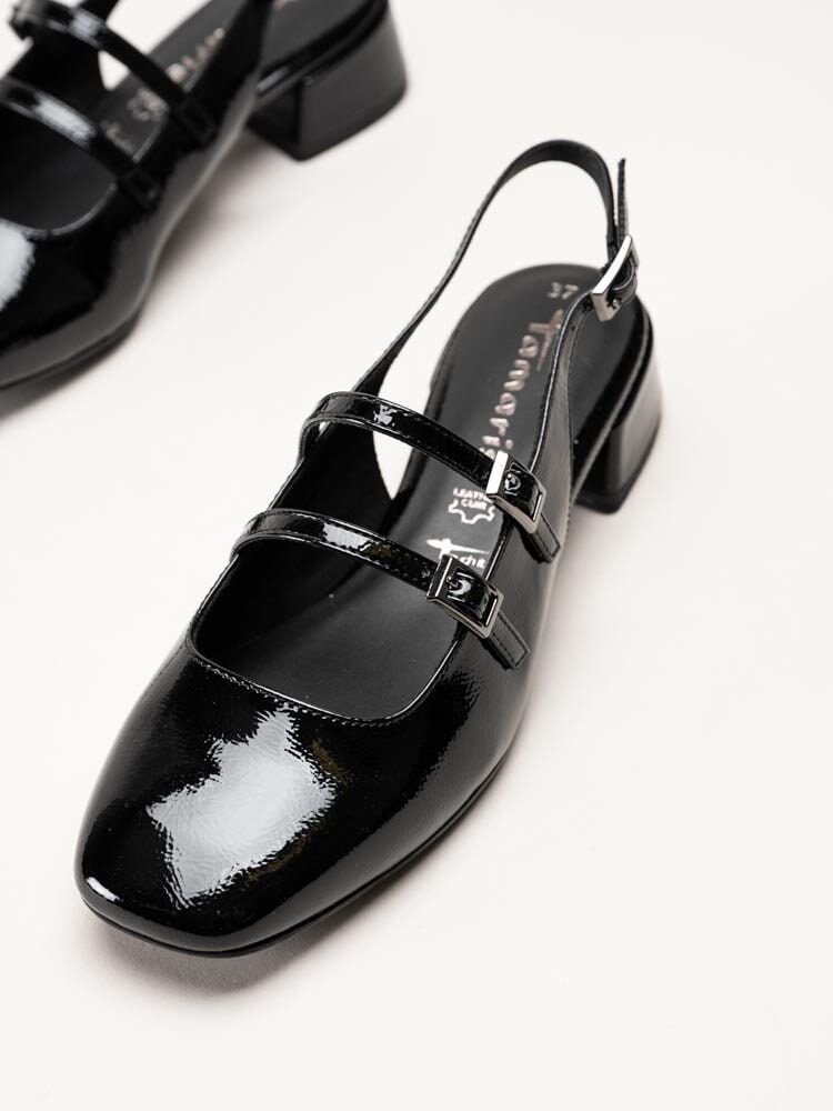 Tamaris - Svarta slingback pumps i lack