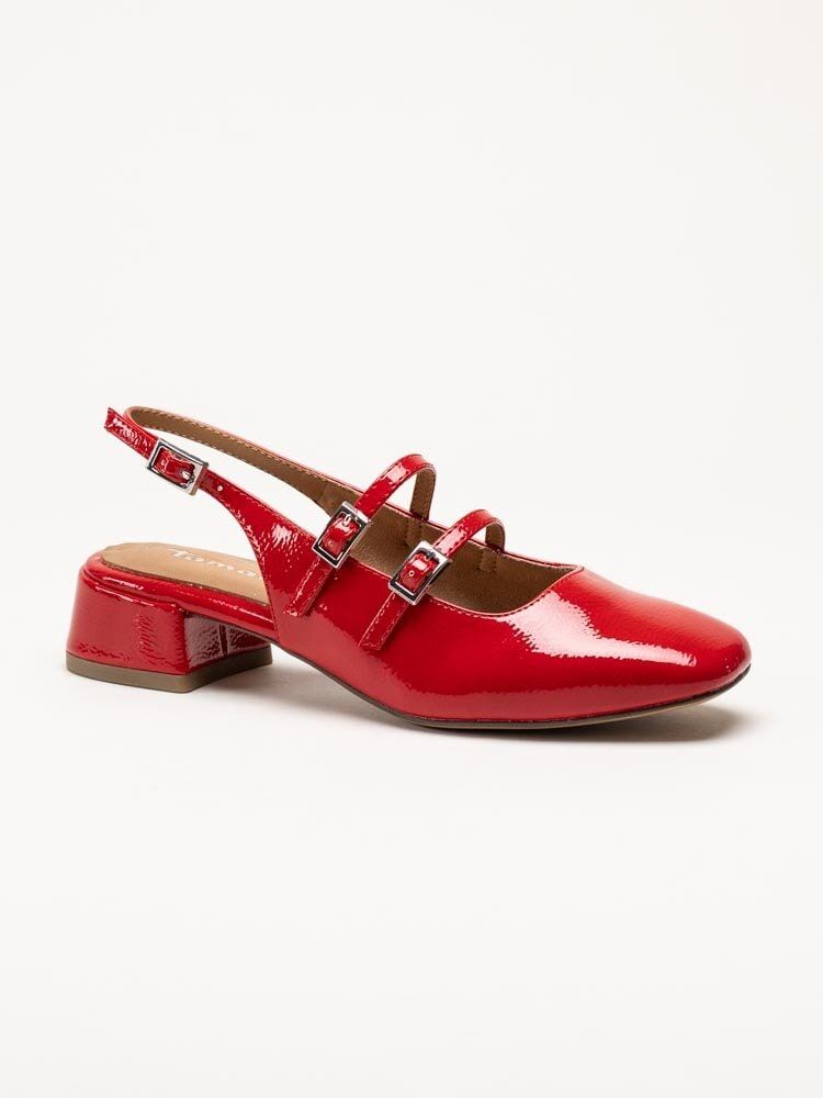 Tamaris - Röda slingback pumps i lack