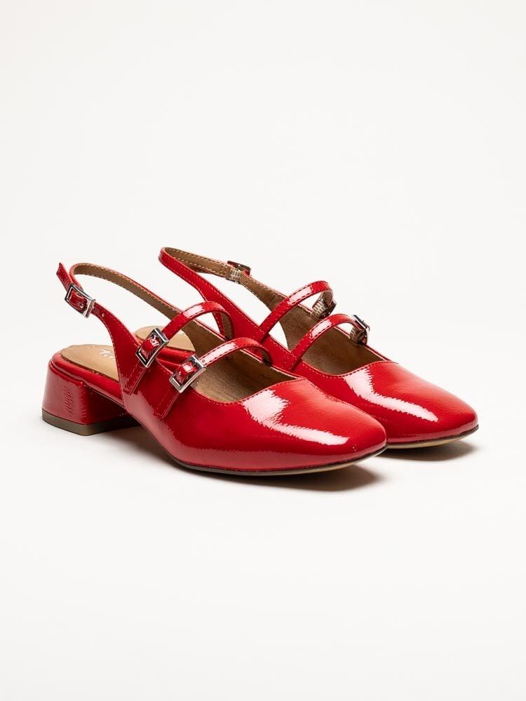 Tamaris - Röda slingback pumps i lack