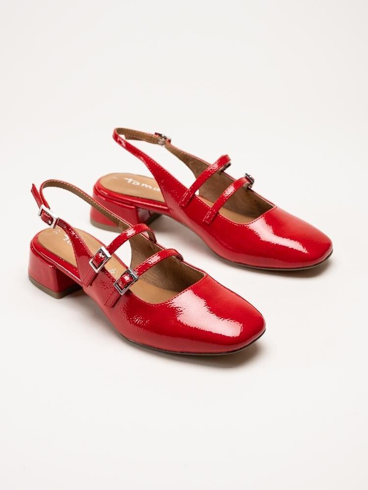 Tamaris - Röda slingback pumps i lack