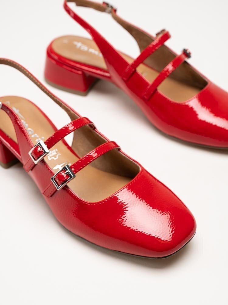 Tamaris - Röda slingback pumps i lack