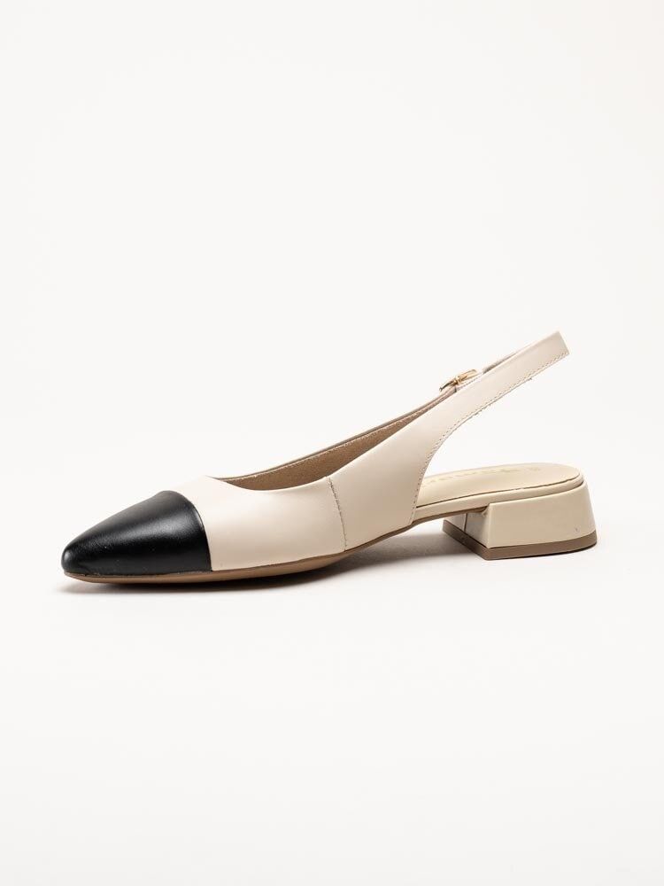 Tamaris - Off white slingback pumps i skinn