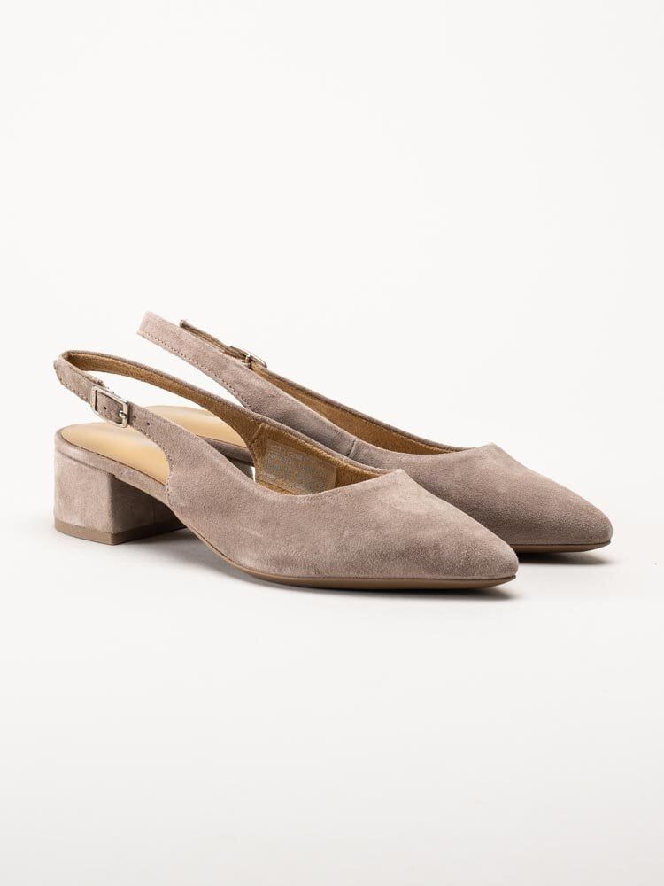 Tamaris - Beige slingback pumps i mocka