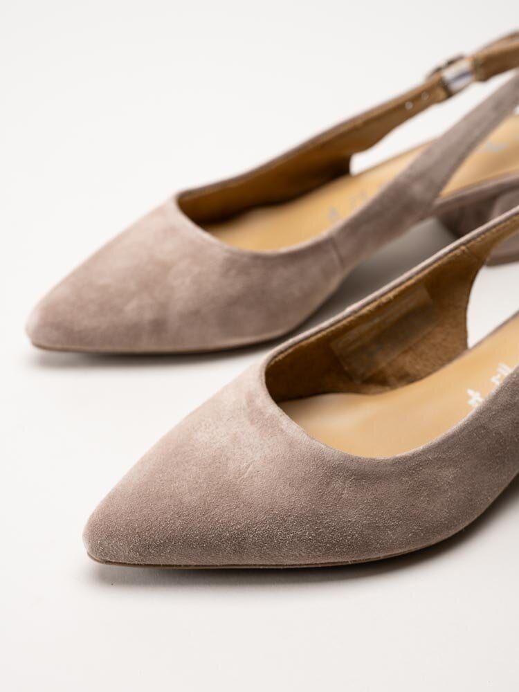 Tamaris - Beige slingback pumps i mocka