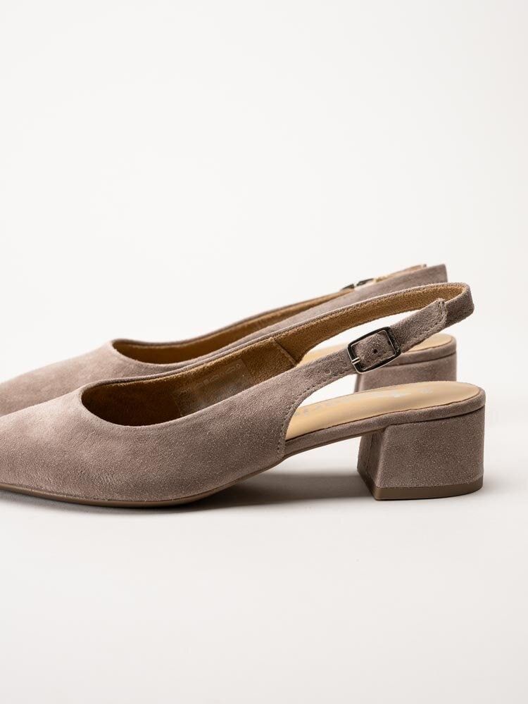 Tamaris - Beige slingback pumps i mocka