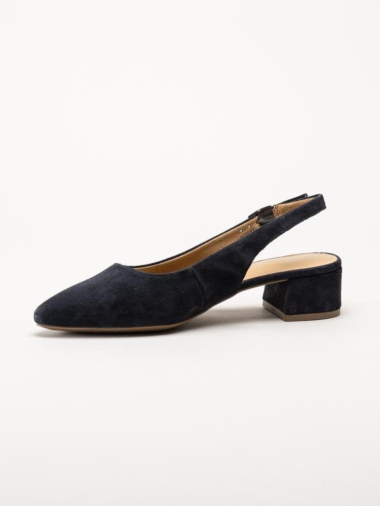 Tamaris - Mörkblå slingback pumps i mocka