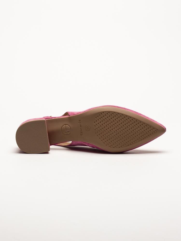 Tamaris - Rosa slingback pumps i mocka