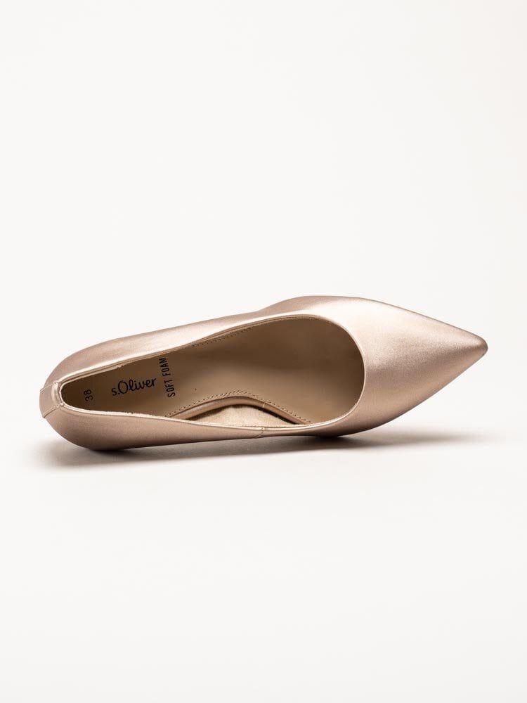 S.Oliver - Ljusrosa pumps med guldskimmer