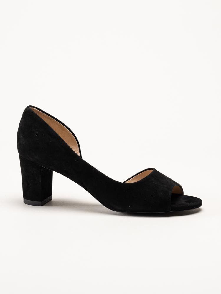 Peter Kaiser - Svarta peep toe pumps i mocka