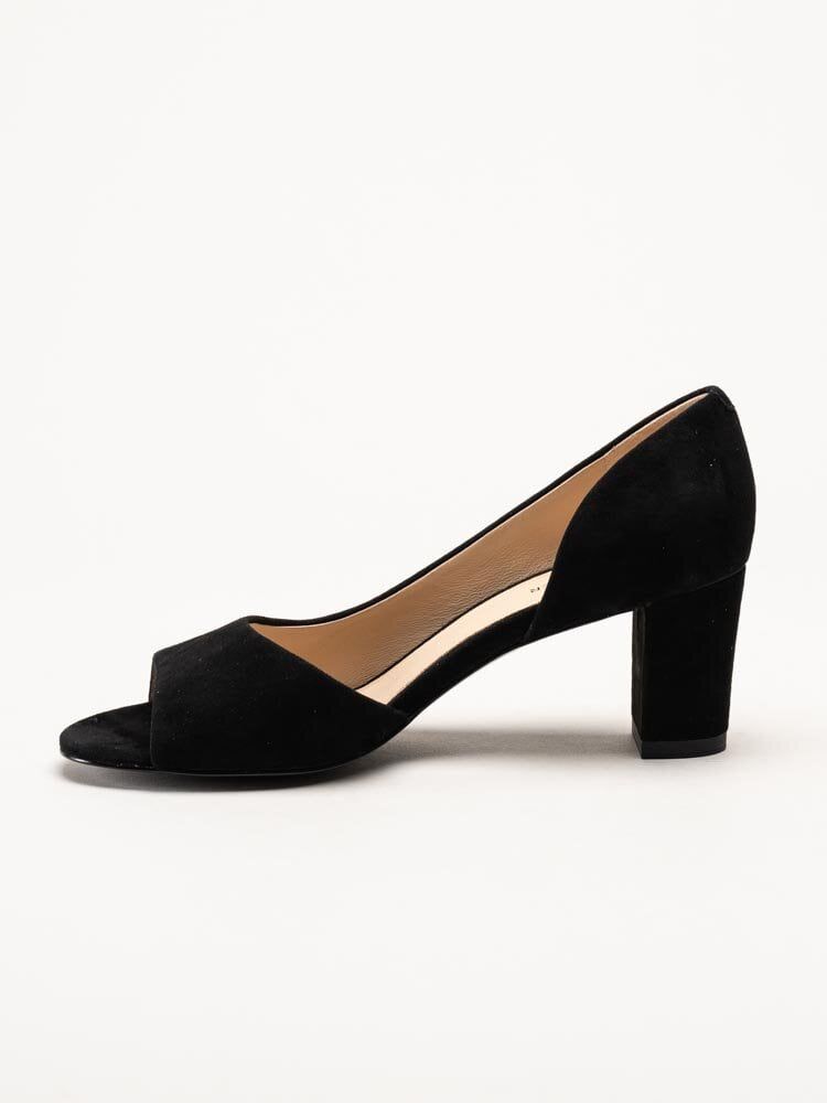 Peter Kaiser - Svarta peep toe pumps i mocka