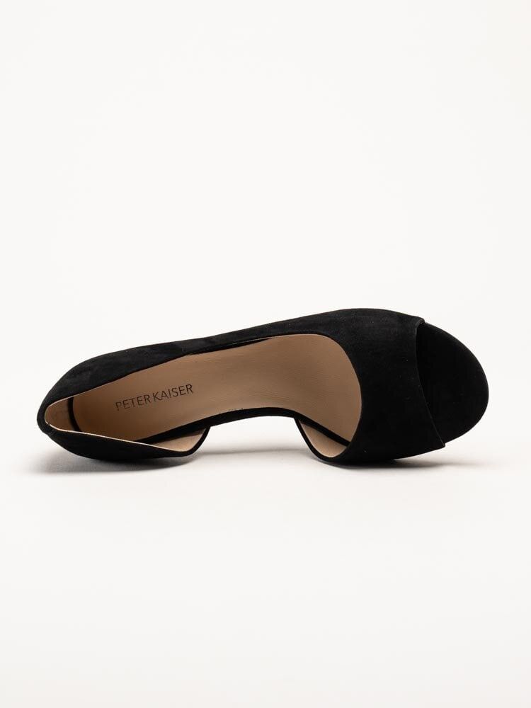 Peter Kaiser - Svarta peep toe pumps i mocka