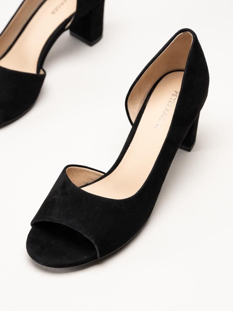 Peter Kaiser - Svarta peep toe pumps i mocka