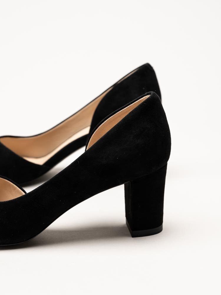 Peter Kaiser - Svarta peep toe pumps i mocka
