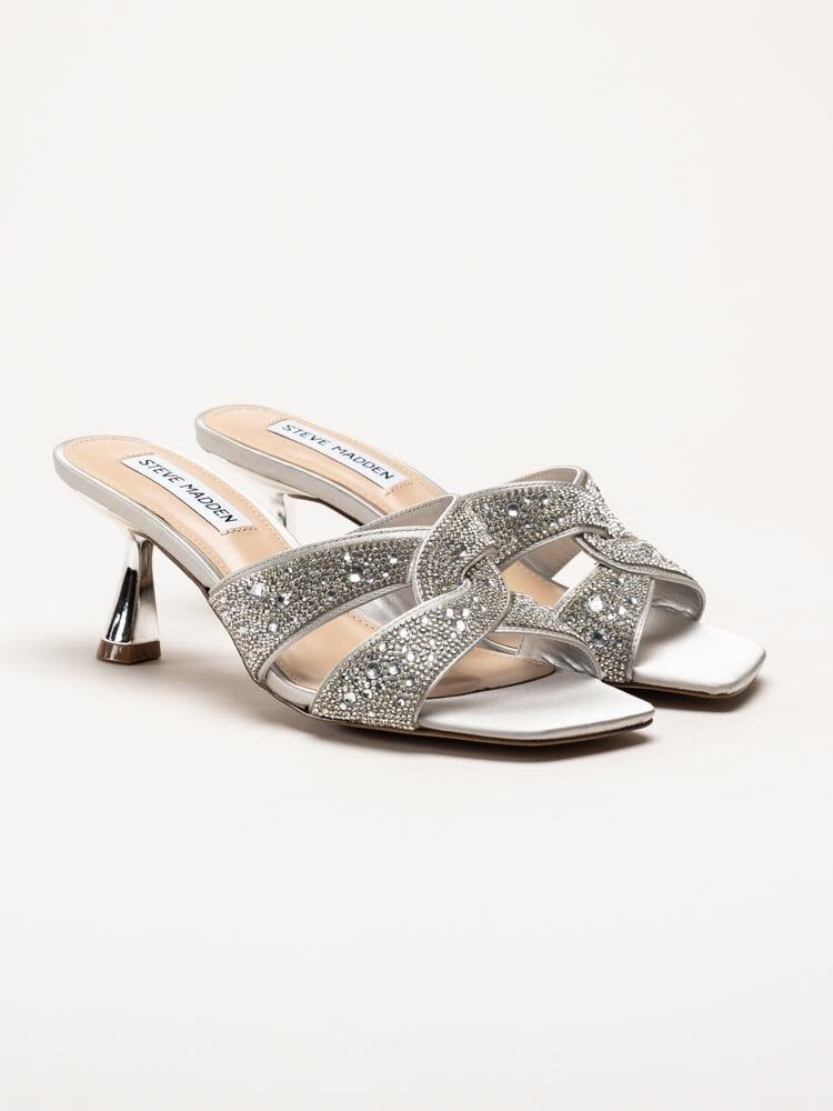 Steve Madden - Silverfärgade slip in sandaletter