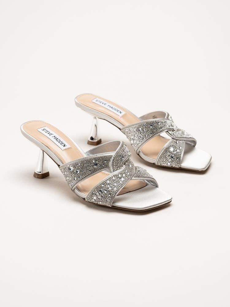 Steve Madden - Silverfärgade slip in sandaletter