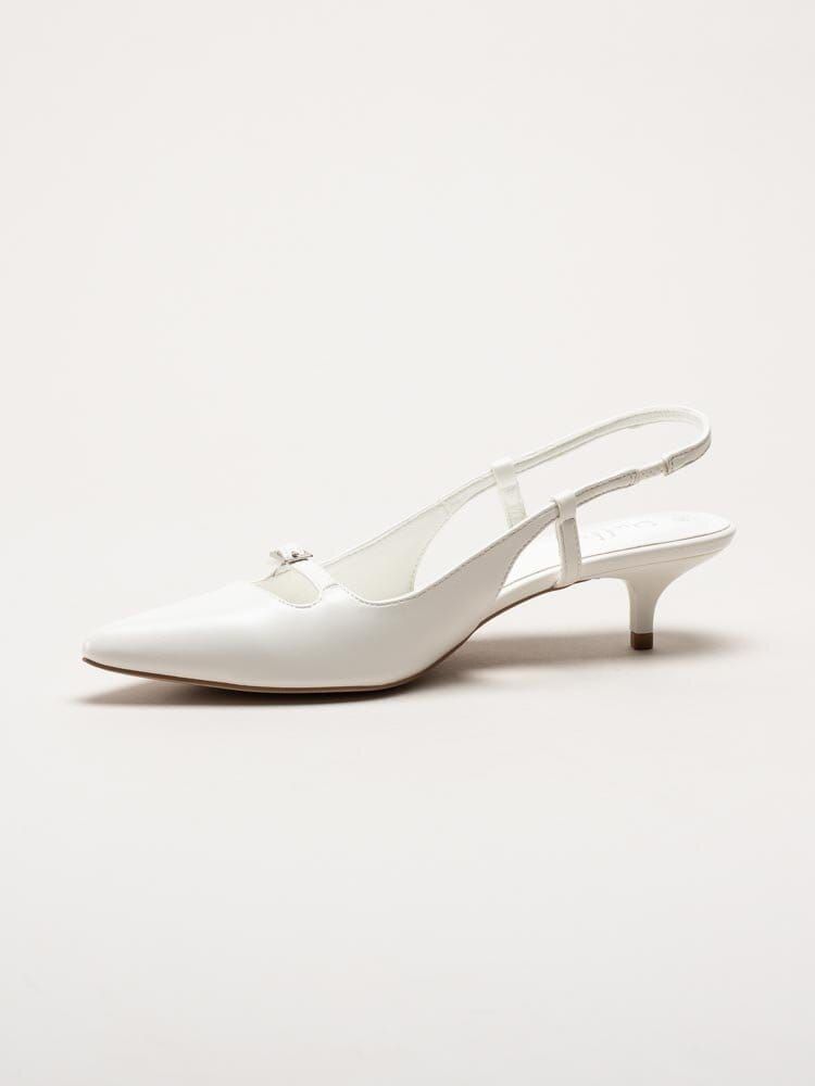 Duffy - Pomezia - Vita slingback pumps med taxklack