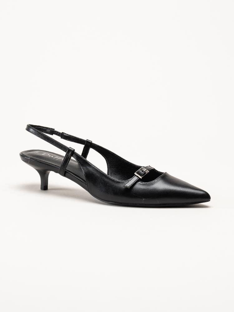 Duffy - Pomezia - Svarta slingback pumps med taxklack