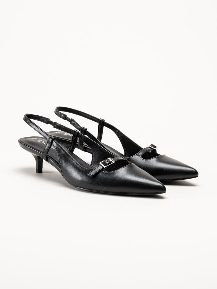 Duffy - Pomezia - Svarta slingback pumps med taxklack