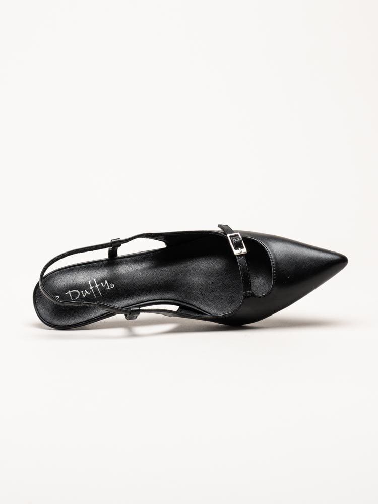 Duffy - Pomezia - Svarta slingback pumps med taxklack