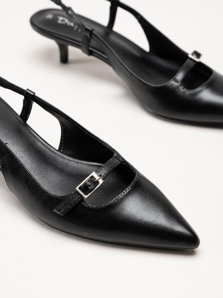 Duffy - Pomezia - Svarta slingback pumps med taxklack