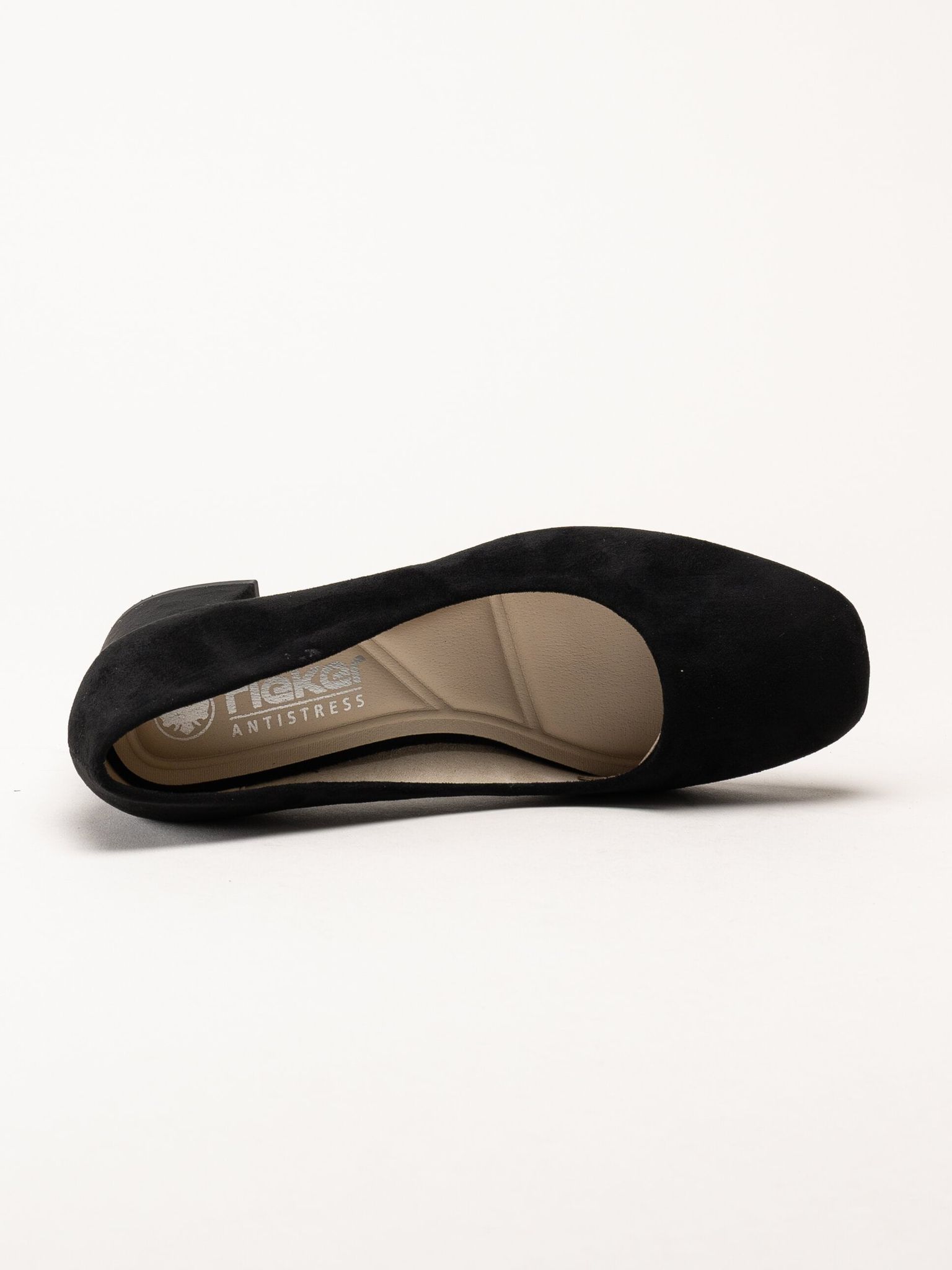 Rieker - Svarta pumps i microtextil
