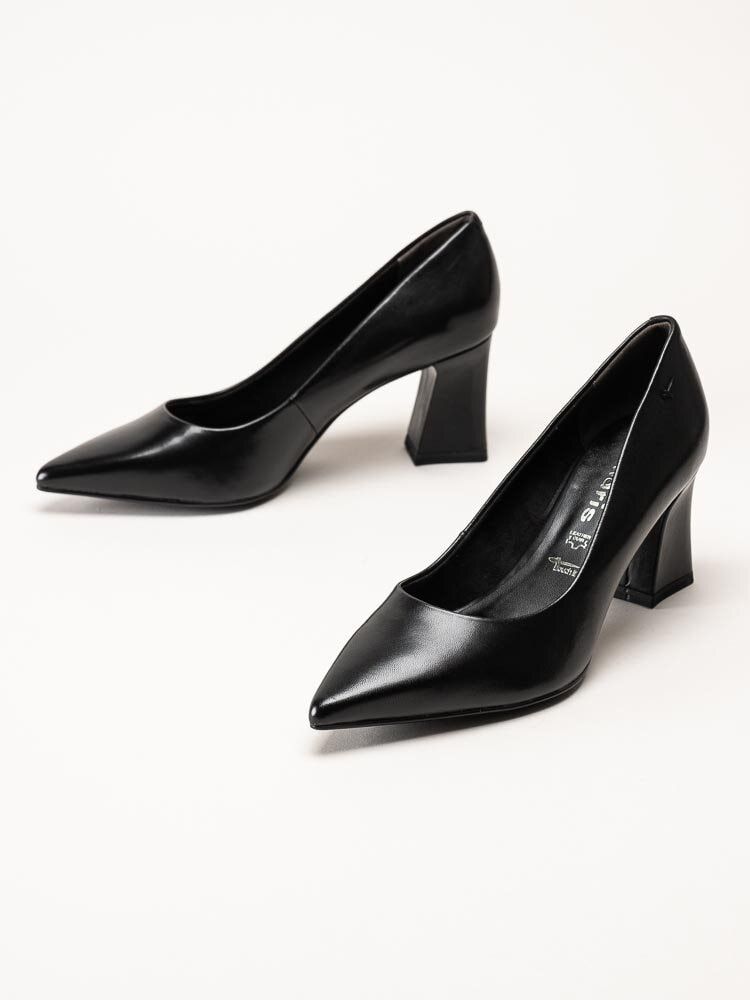 Tamaris - Svarta pumps i skinn
