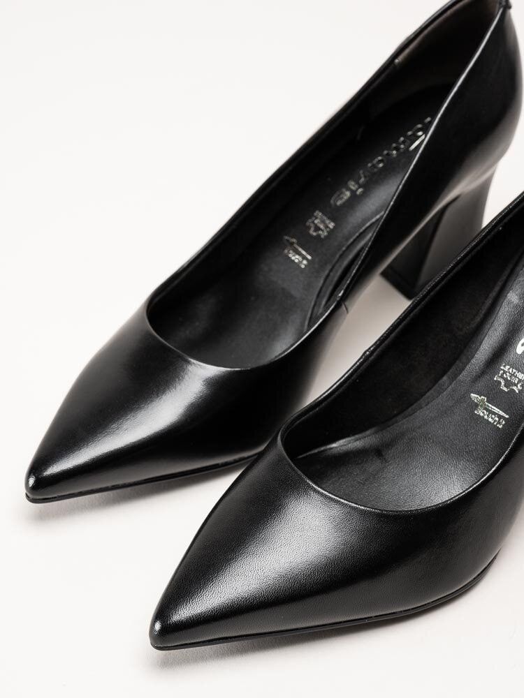 Tamaris - Svarta pumps i skinn