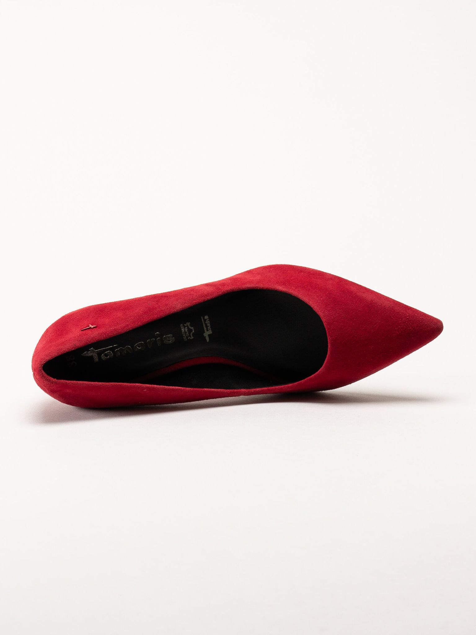 Tamaris - Röda pumps i mocka