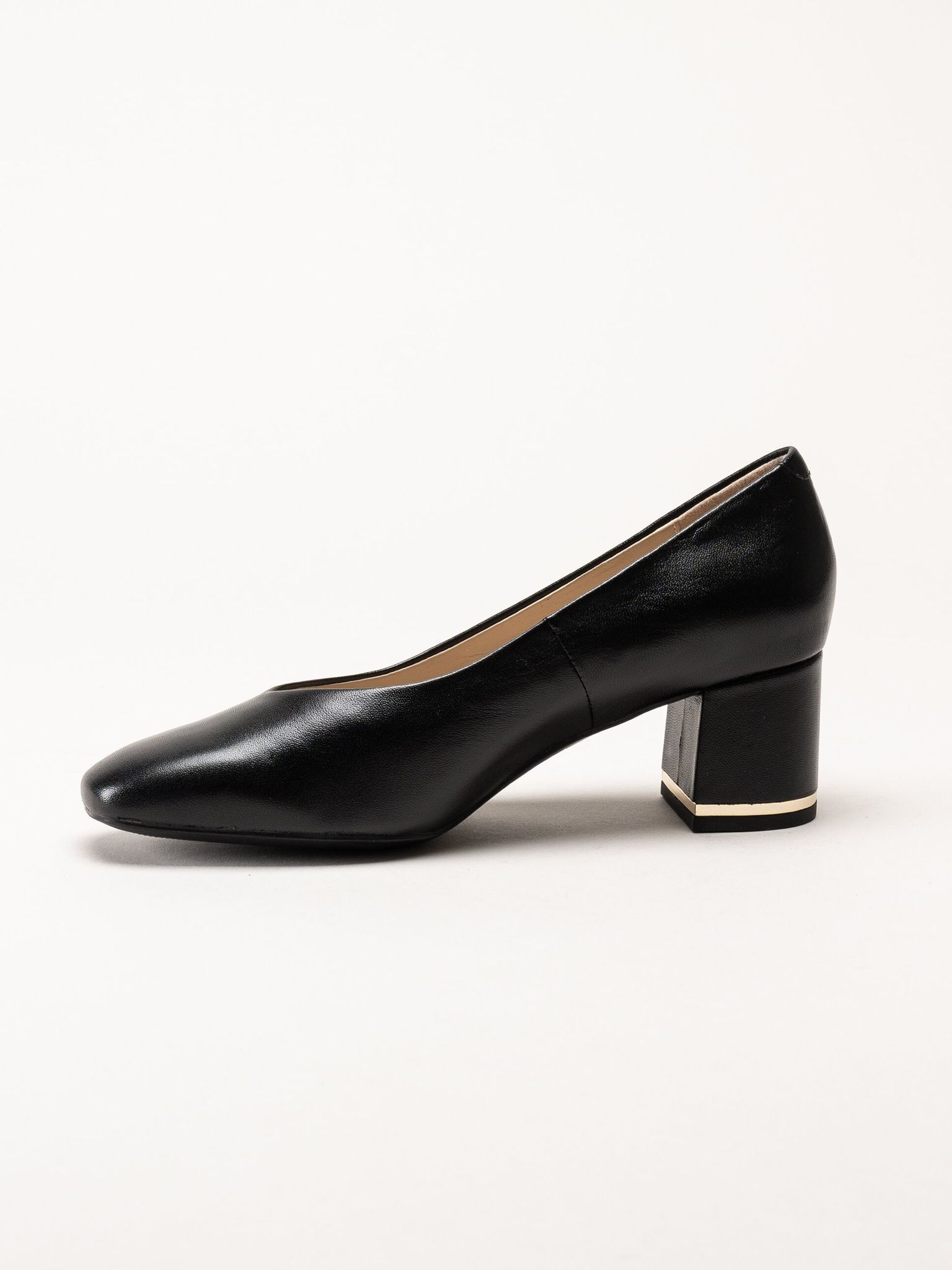 Caprice - Svarta pumps i skinn
