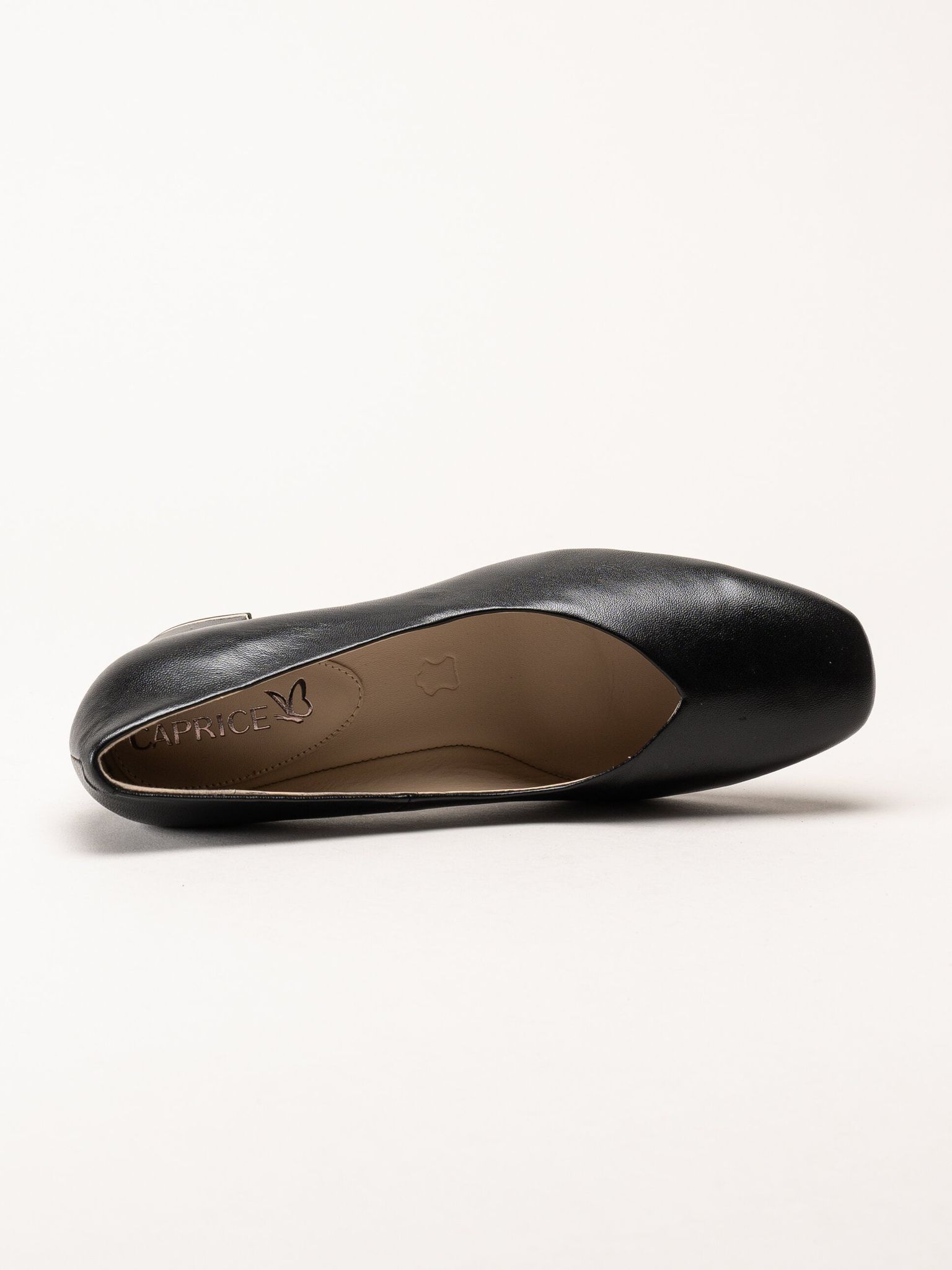 Caprice - Svarta pumps i skinn
