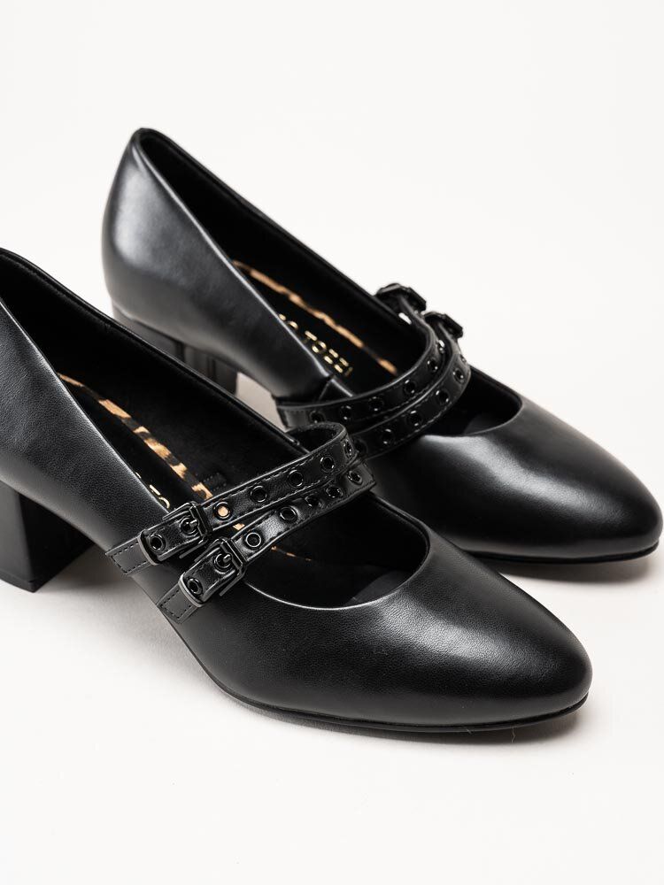 Marco Tozzi - Svarta pumps med slejf