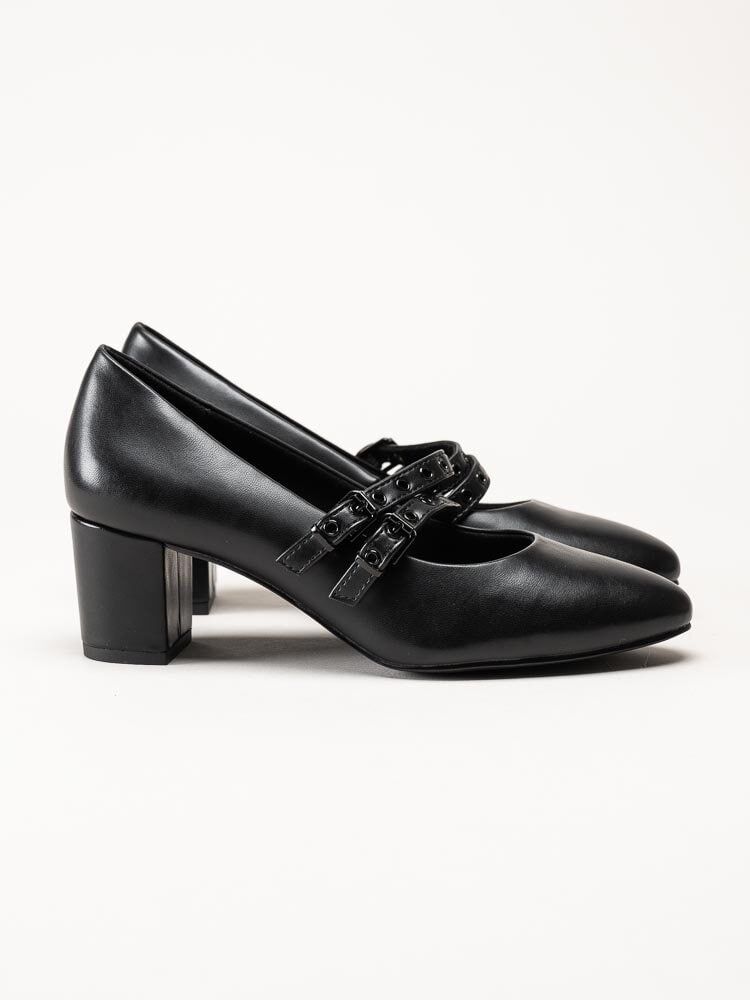 Marco Tozzi - Svarta pumps med slejf