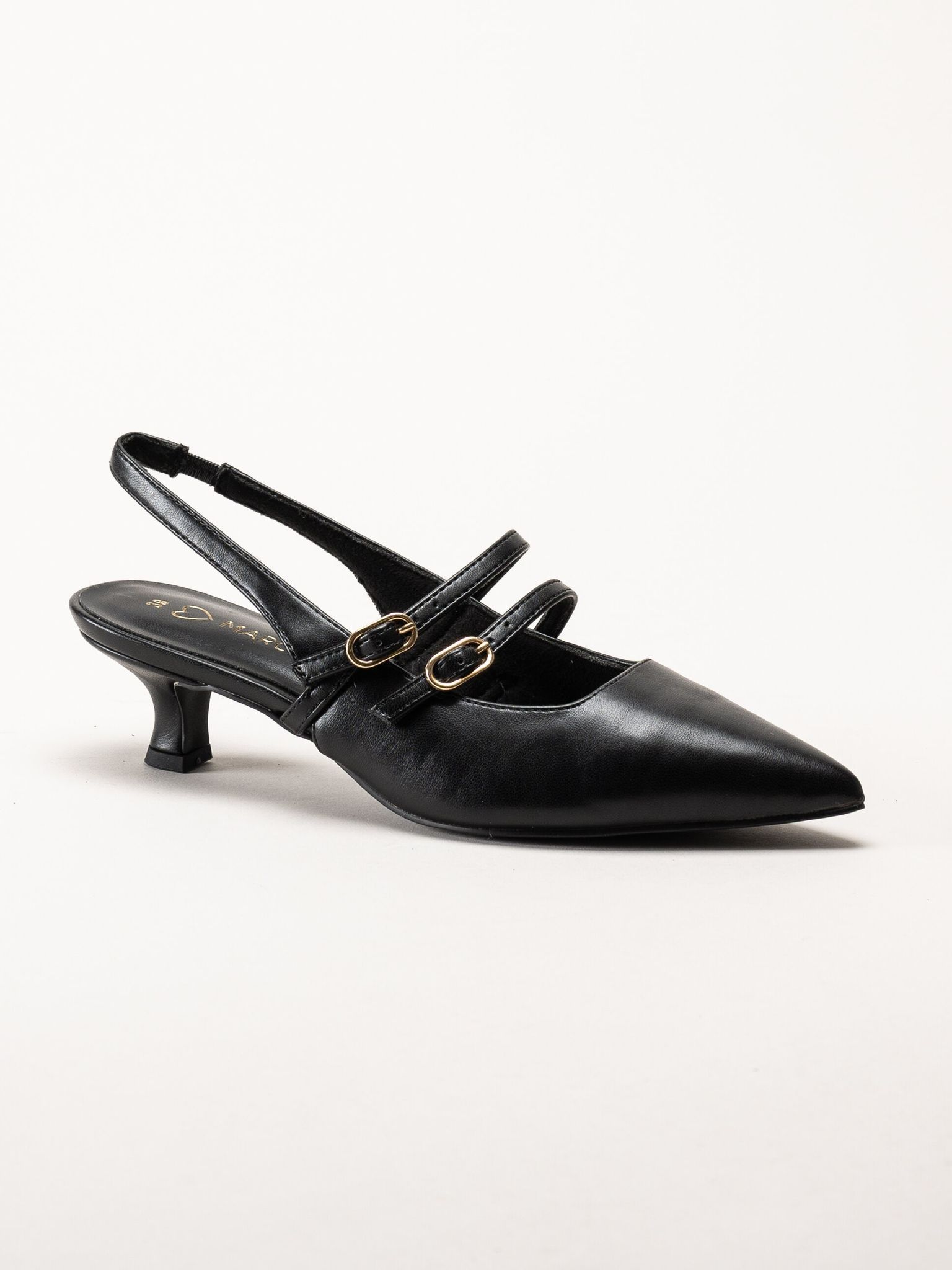 Marco Tozzi - Svarta slingback pumps med taxklack