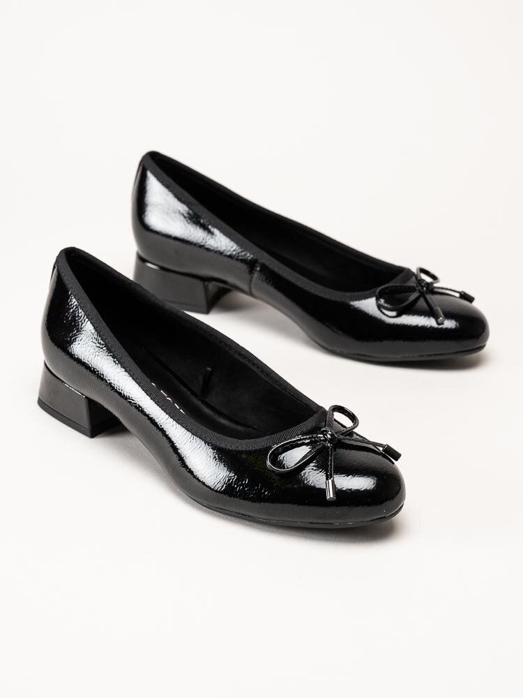 Marco Tozzi - Svarta ballerina pumps i lack