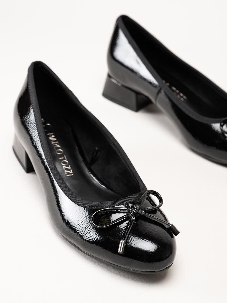 Marco Tozzi - Svarta ballerina pumps i lack