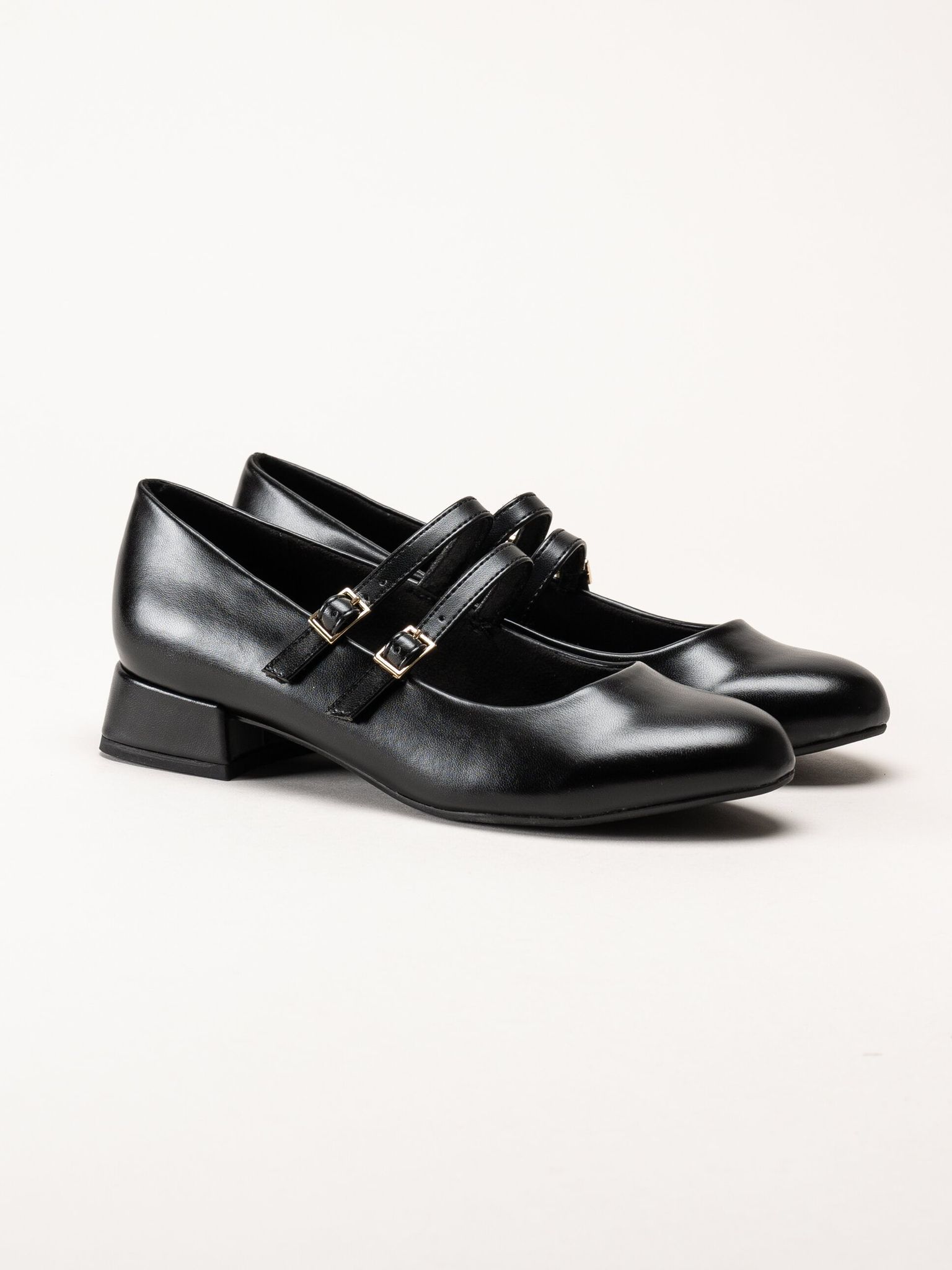Marco Tozzi - Svarta pumps i skinnimitation