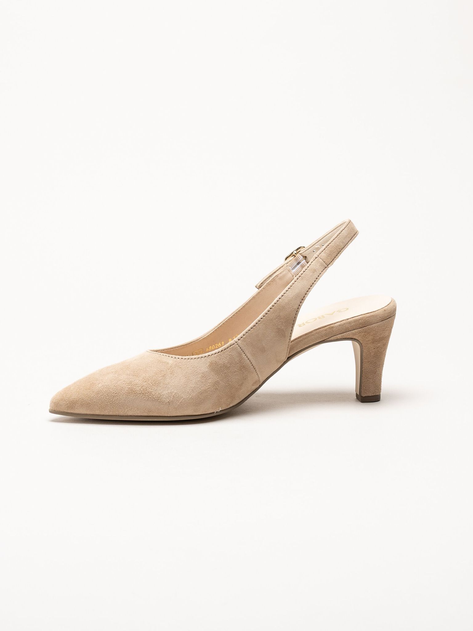 Gabor - Beige slingback pumps i mocka