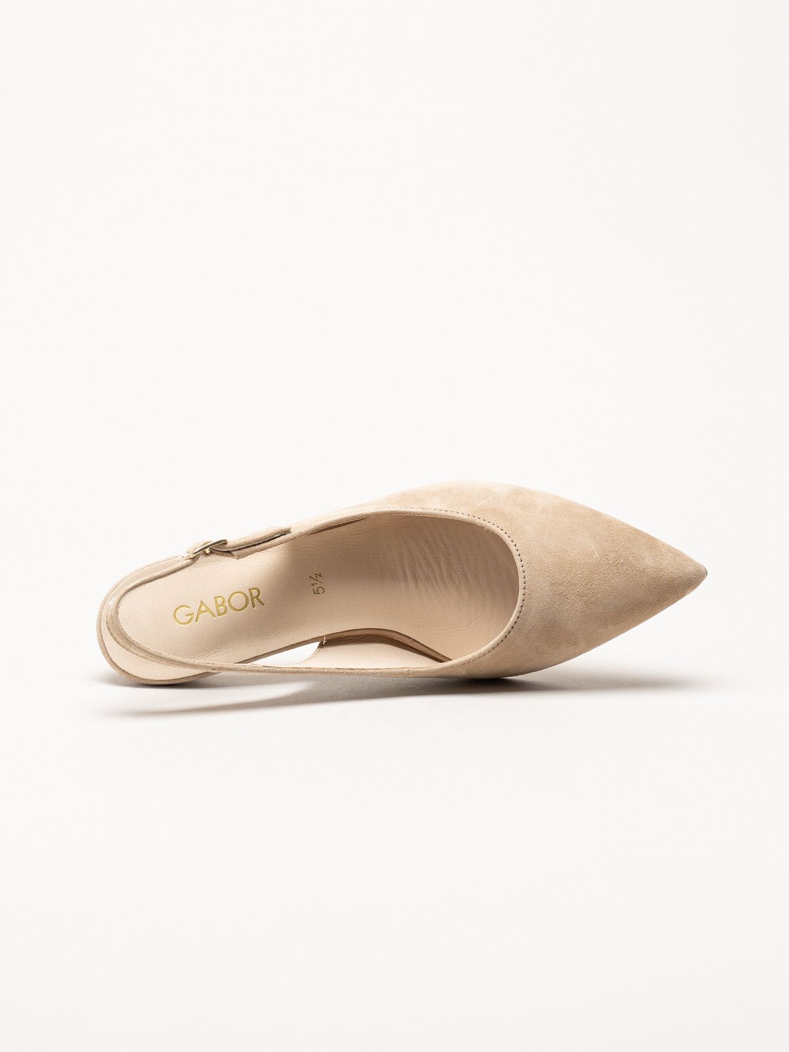 Gabor - Beige slingback pumps i mocka