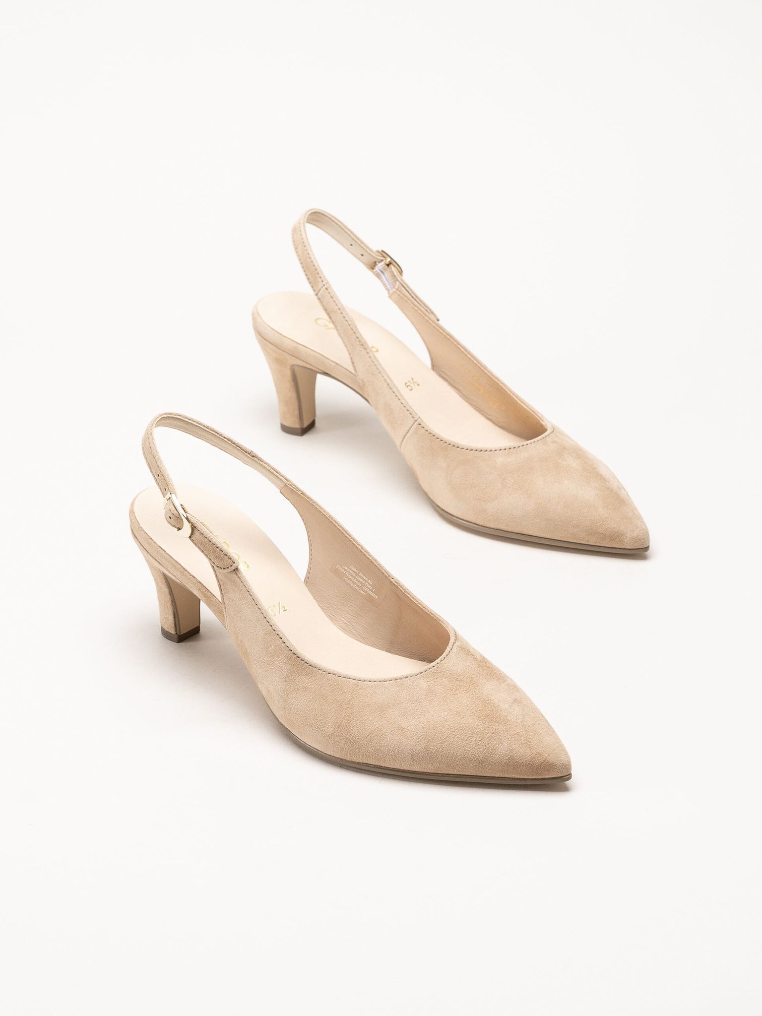Gabor - Beige slingback pumps i mocka